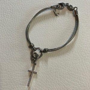 Fossil Removable Cross Charm Bracelet